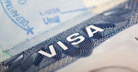 close up eines US visas im Pass