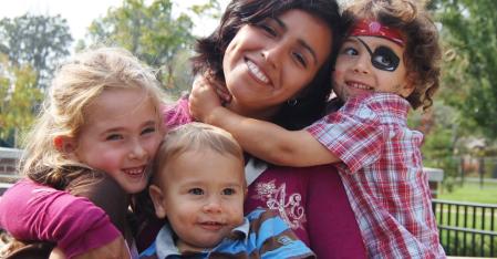 Au pair mit drei Kindern