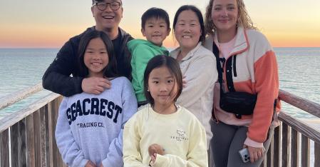 au pair mit gastfamilie am strand