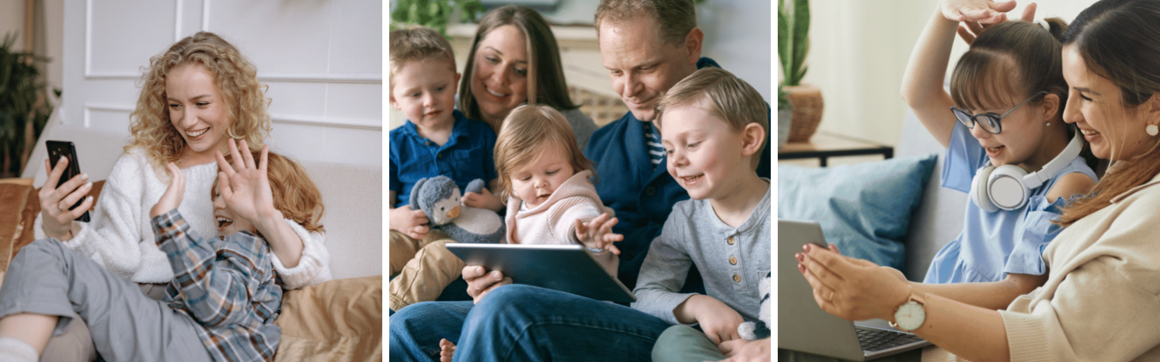 Gastfamilien vor dem Laptop oder dem Smartphone